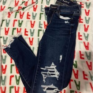 American eagle covered rip jeans